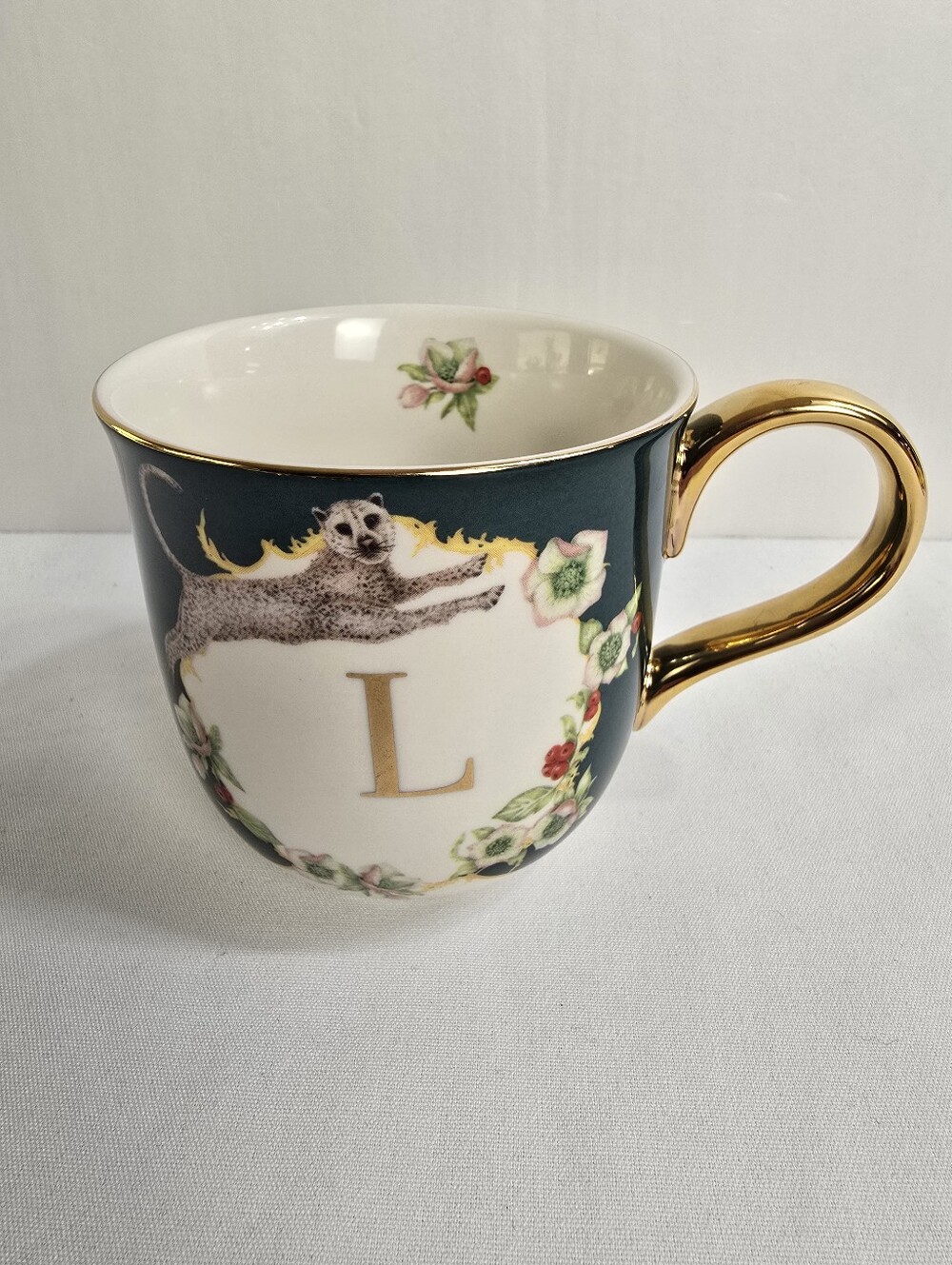 Anthropologie Lou Rota Natural Table Monogram L Coffee Mug